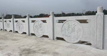 大庆芝麻白河道栏杆 石材栏杆