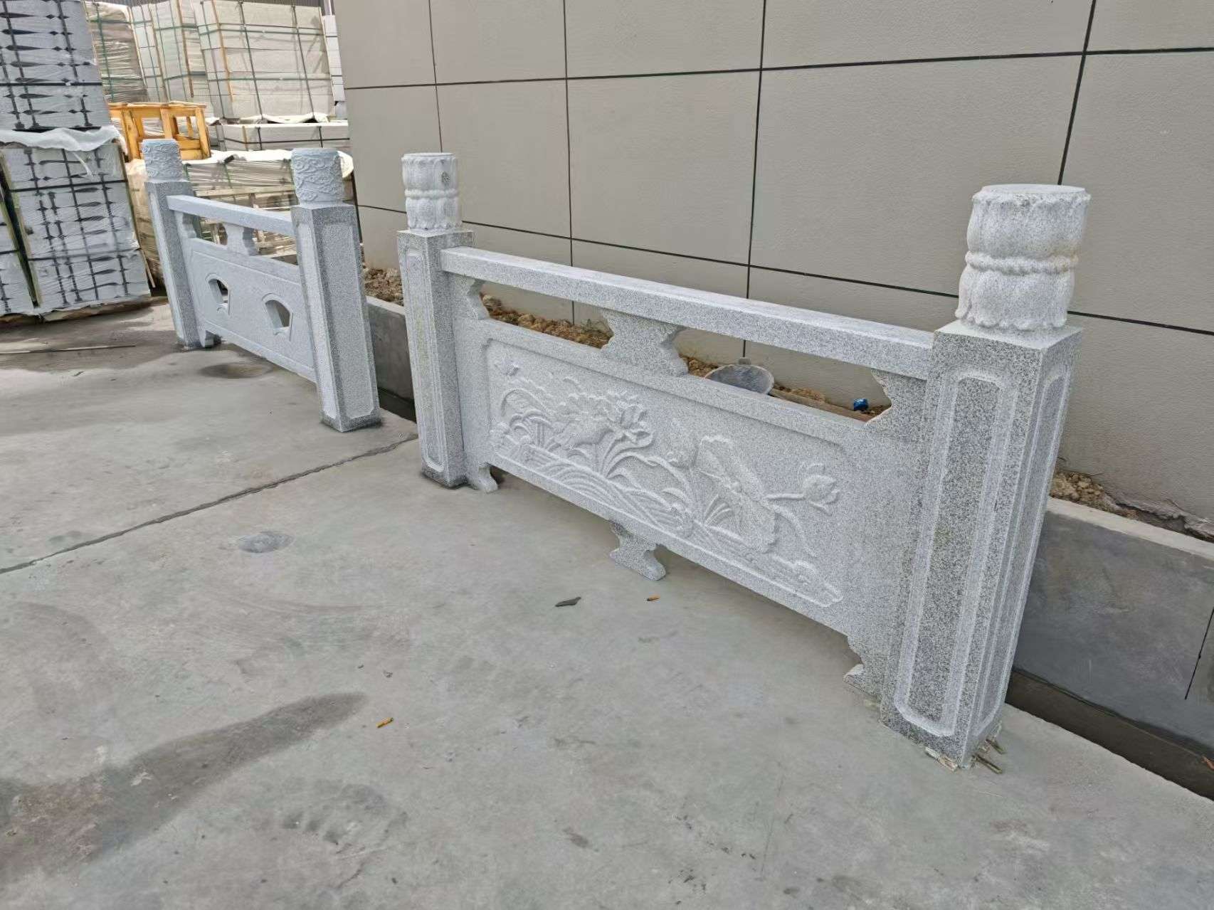 大庆芝麻白河道栏杆 石材栏杆