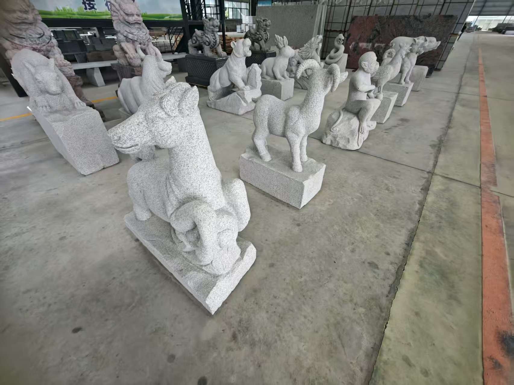 大庆芝麻白雕刻 十二生肖 异形雕刻